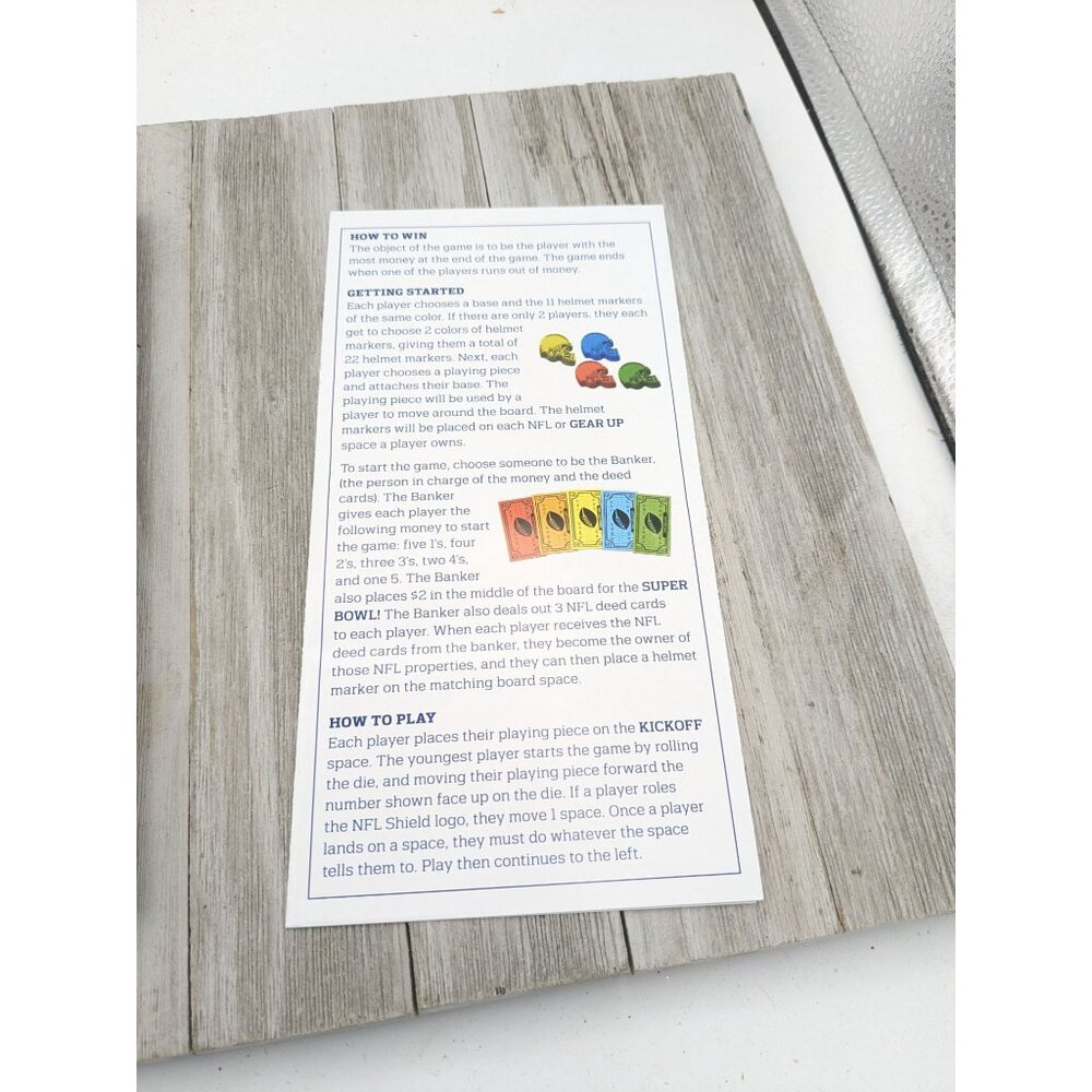 NFL-OPOLY Junior Game Replacement Board And Instructions - Picture 8 of 8